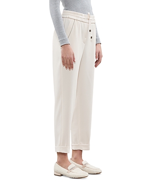 Peserico Drawstring Trousers In Chalk