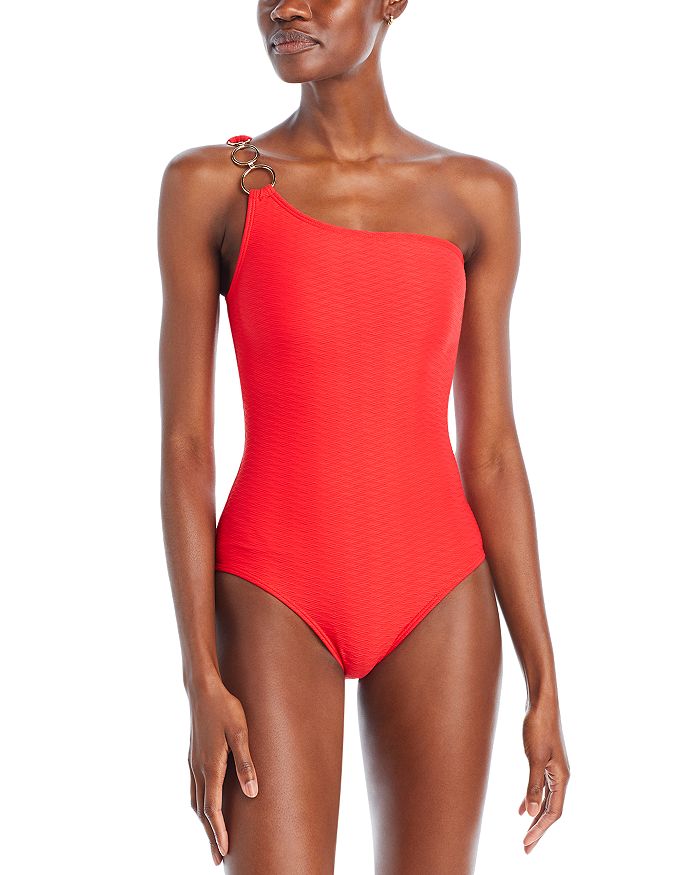 Shoshanna One Shoulder One Piece Swimsuit Bloomingdale s