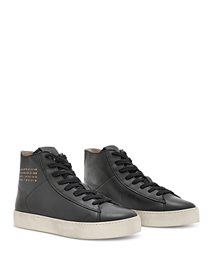 Shop Allsaints Women's Tana Lace Up High Top Sneakers In Black