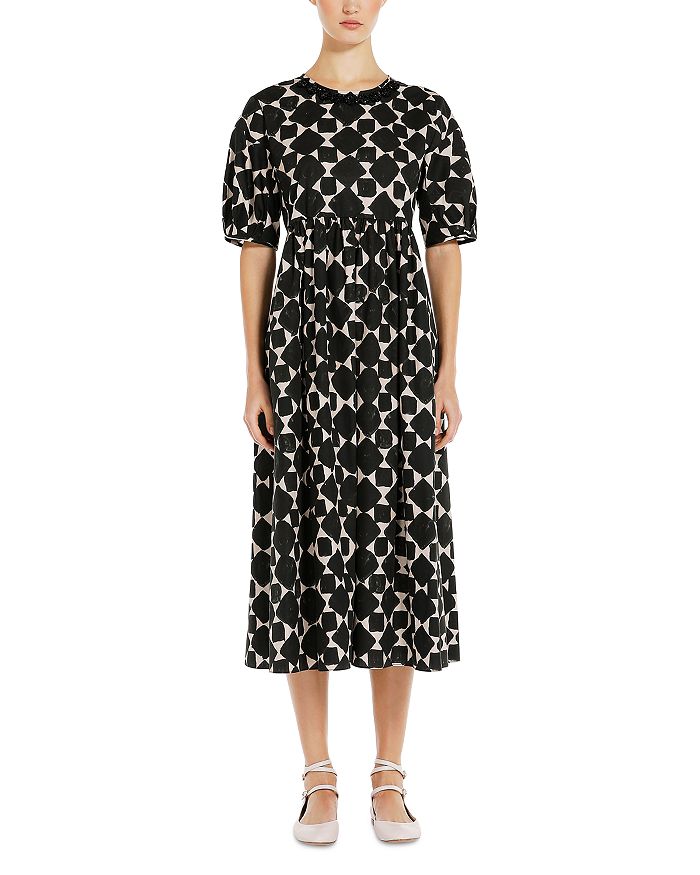 Max Mara Fatobi Embellished Cotton Midi Dress | Bloomingdale's