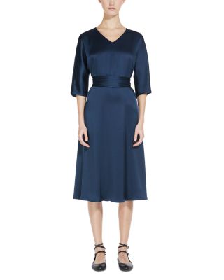 ワンピース MAX MARA Voghera satin suit Max Mara Pianoforte Black satin velvet long dress | TheDoubleF