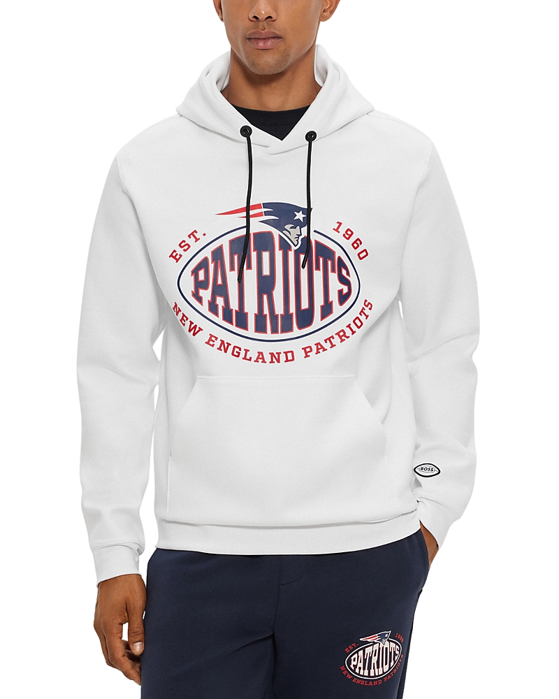 Hugo Boss X Nfl Broncos Touchback Graphic Hoodie In Open White