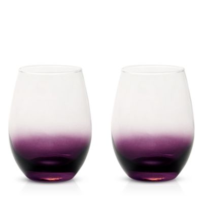 Ombre Plum Stemless Glass, Set of 4