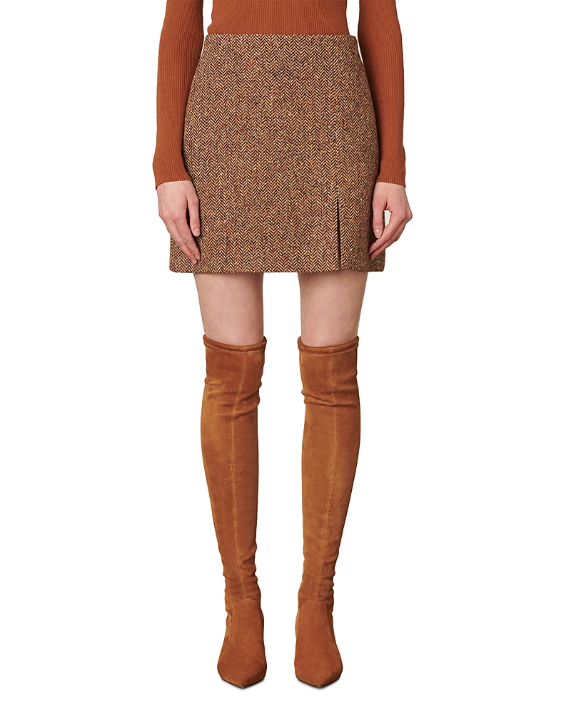 Mimi Herringbone Mini Skirt