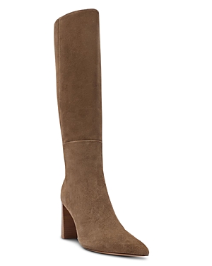 Shop Alexandre Birman Women's Elisa Pointed Toe High Heel Tall Boots In Brown