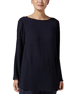 EILEEN FISHER SILK BOAT NECK TUNIC TOP