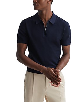 REISS - Fizz Slim Fit Textured Half Zip Polo Shirt