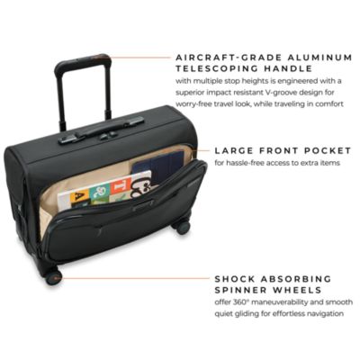 Baseline Wide Carry On Spinner Garment Suitcase