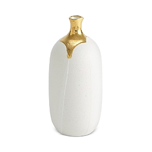 Global Views Dipped Golden Crackle Cylinder Vase, Small