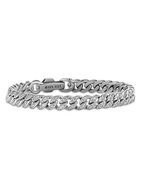 David Yurman - Sterling Silver Chain Diamond Pavé Curb Link Bracelet