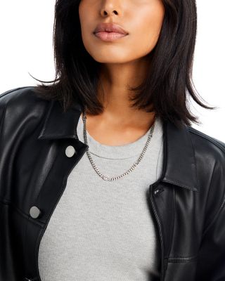 Sterling Silver Black Enamel Double G Logo Curb Link Chain Necklace, 19.7"