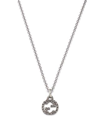 Gucci - Sterling Silver Interlocking G Pendant Necklace, 17.5"