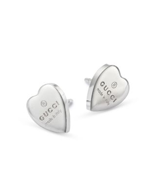 Sterling Silver Engraved Heart Stud Earrings