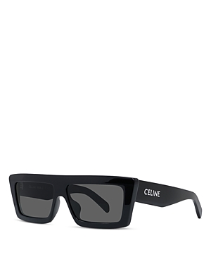 Celine Monochroms Rectangular Sunglasses, 57mm In Black/gray Solid