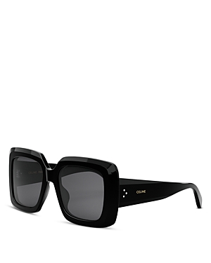 Celine Bold Three-dot Acetate Square Sunglasses In Black/gray Solid