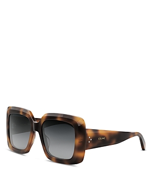 Celine Bold 3 Dots Square Sunglasses, 54mm In Blonde Havana/gray Gradient