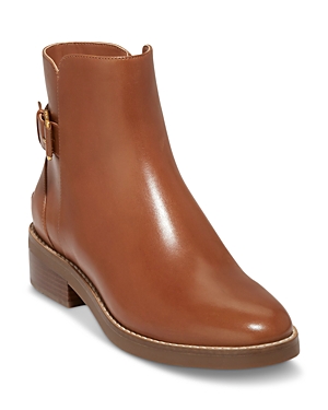 Shop Cole Haan Women's Hampshire Leather Ankle Boots In British Tan