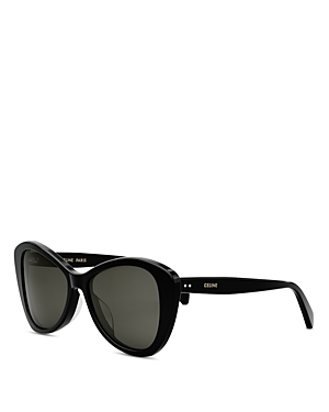 Celine Thin Butterfly Sunglasses, 55mm In Black/gray Solid
