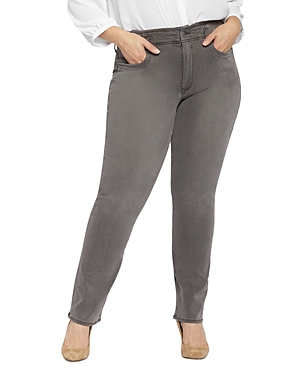 Nydj Plus Marilyn High Rise Straight Jeans In Smokey Mountain