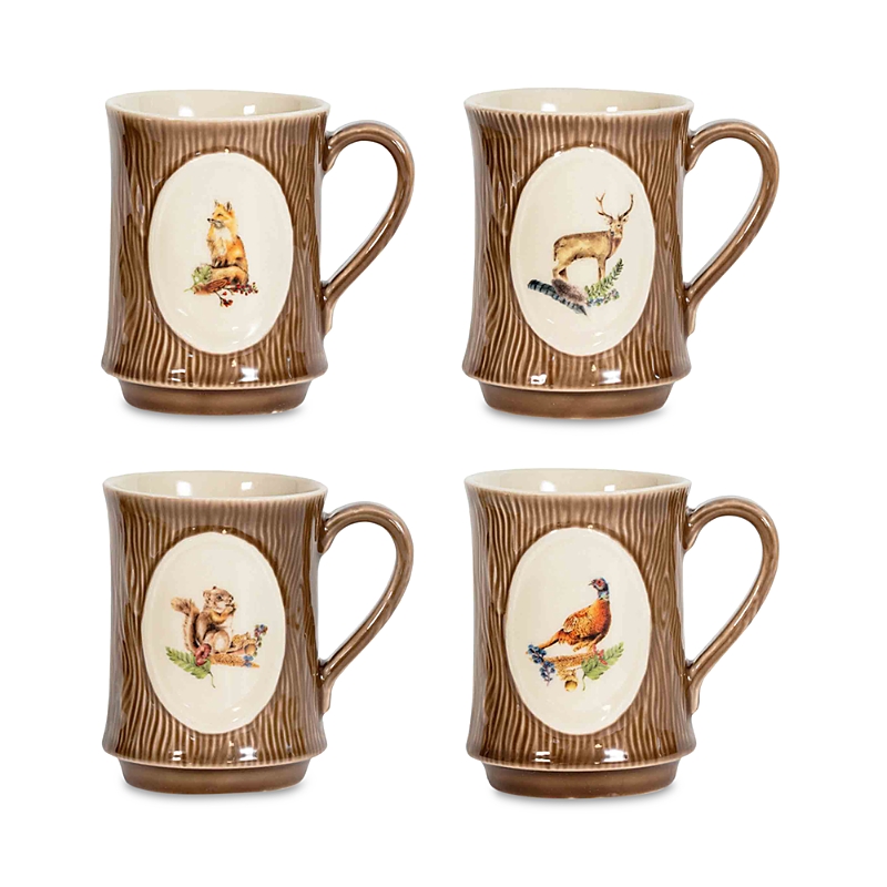 Juliska Forest Walk Animal Mug, Set Of 4