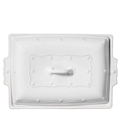 Berry & Thread Whitewash 13" Rectangular Baker with Lid
