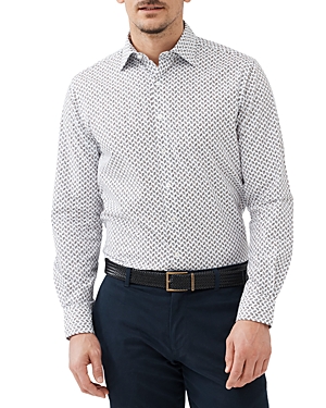Rodd & Gunn Lakeswood Geo Print Cotton Button-up Shirt In Black Sand
