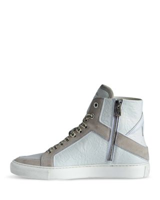 Women's High Flash Distressed Leather High Top Sneakers