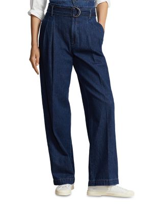 Ralph Lauren - Pleated Wide Leg Denim Pants