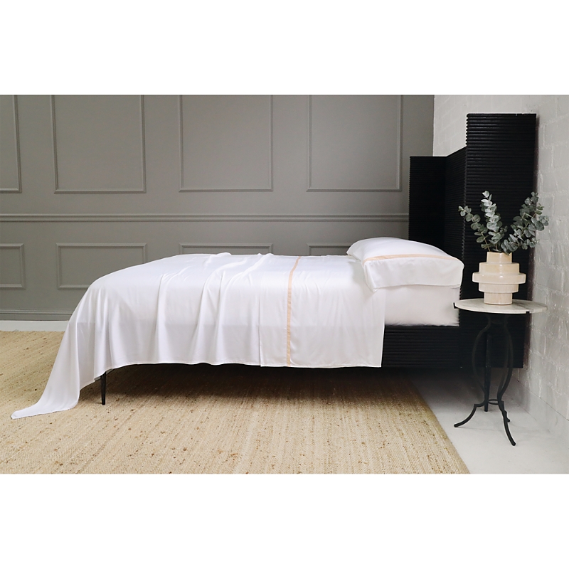 Pom Pom At Home Langston Sateen Sheet Set, Twin In Sand