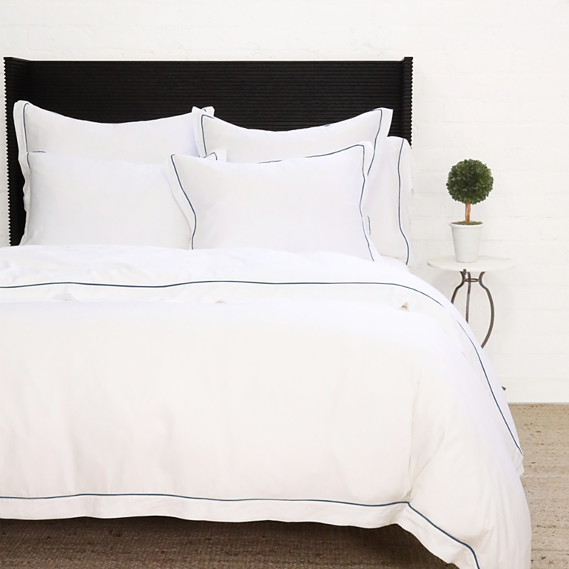 Pom Pom At Home Sheena Sateen Duvet Cover & Shams Collection In Navy