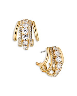 Shop Nadri Cleo Mixed Hoop Earrings In Gold