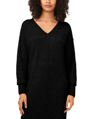 V Neck Side Slit Dress