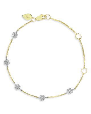 Meira T - 14K Yellow Gold Diamond Flowers Bracelet