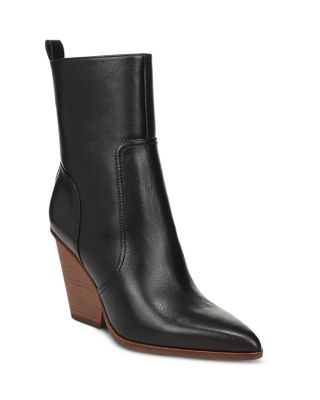 Veronica Beard Logan Leather Ankle Boots In Black