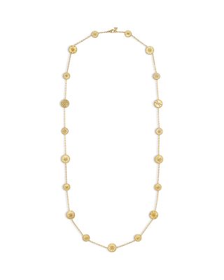 18K Yellow Gold Diamond Orbit Station Necklace, 32"