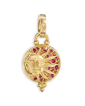 Temple St. Clair - 18K Yellow Gold Ruby, Orange Sapphire & Diamond Eclipse Pendant