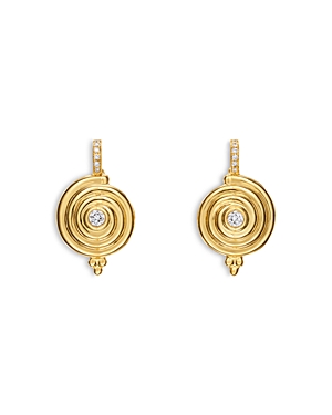 Temple St. Clair 18K Yellow Gold Diamond Spiral Drop Earrings