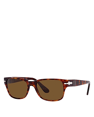 Persol Polarized Rectangle Sunglasses, 55mm In Polarized Brown