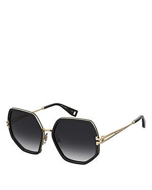 Marc Jacobs Square Sunglasses, 58mm In Black/black Gradient
