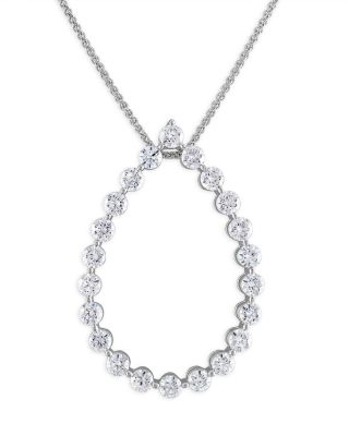 Bloomingdale's Fine Collection - Diamond Open Pear Pendant Necklace in 14K White Gold, 2.25 ct. t.w.