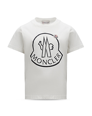Shop Moncler Unisex Short Sleeve Graphic Logo Tee - Little Kid In White