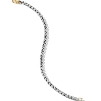 14K Yellow Gold & Sterling Silver Bel Aire Rounded Box Link Bracelet