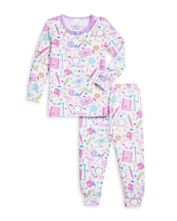 Esme Girls' Sketch Print Pajama Set - Big Kid | Bloomingdale's