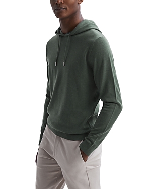 Reiss Holland Wool Hoodie In Ivy Green
