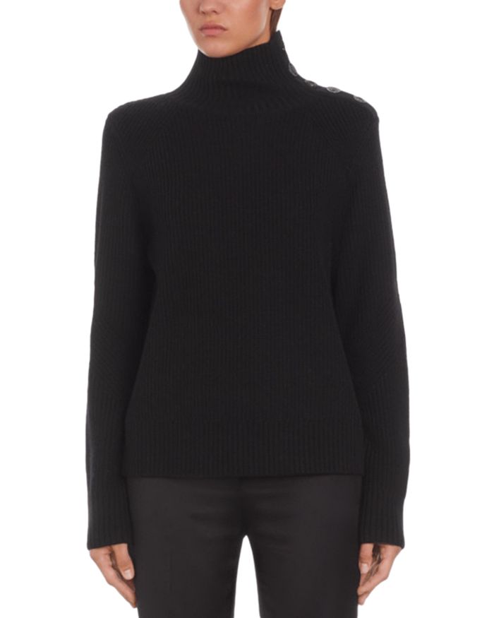 The Kooples Ribbed Knit Wool Funnel Neck Sweater | Bloomingdale's