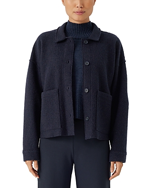 eileen fisher lightweight wool classic collar jacket