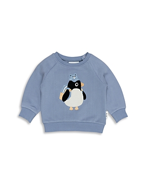 Huxbaby Boys' Percy Cotton Fleece Penguin Applique Crewneck Sweatshirt - Baby, Little Kid In Lake