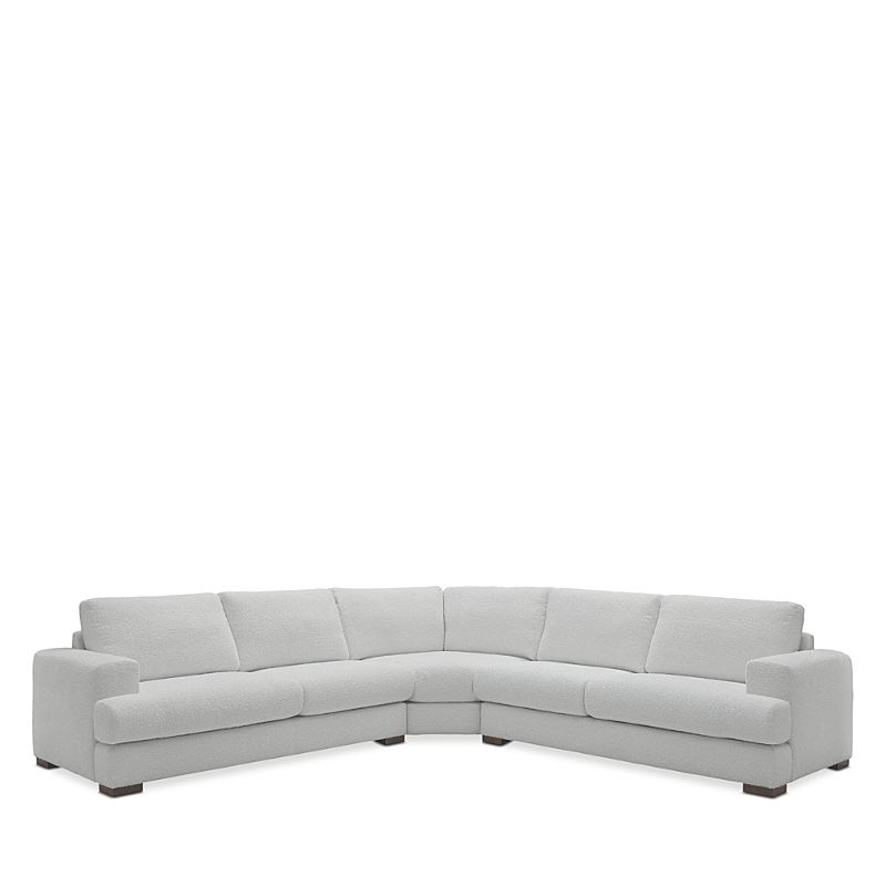 Chateau D'ax Eden 3 Piece Sectional Sofa In Cream Boucle
