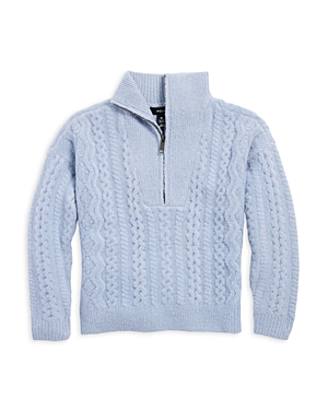 Aqua Girls' Cable Half-zip Sweater, Big Kid - 100% Exclusive In Blue Fog