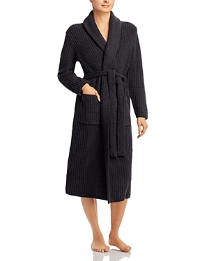 Shop Barefoot Dreams Eco Cozychic Ribbed Robe In Carbon